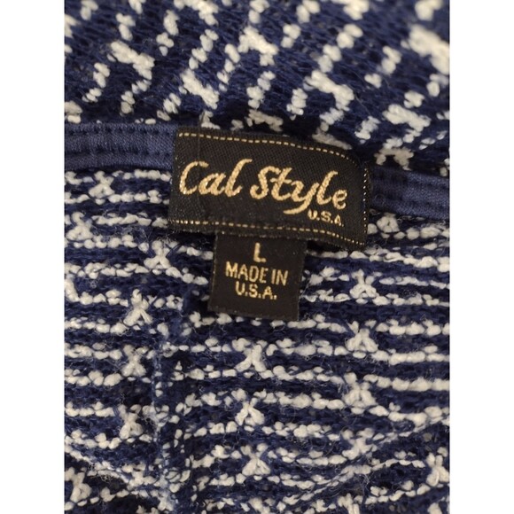 Cal Style Sweater Womens Size Large Blue Light Weight Knit 3/4 Sleeve - Picture 9 of 9